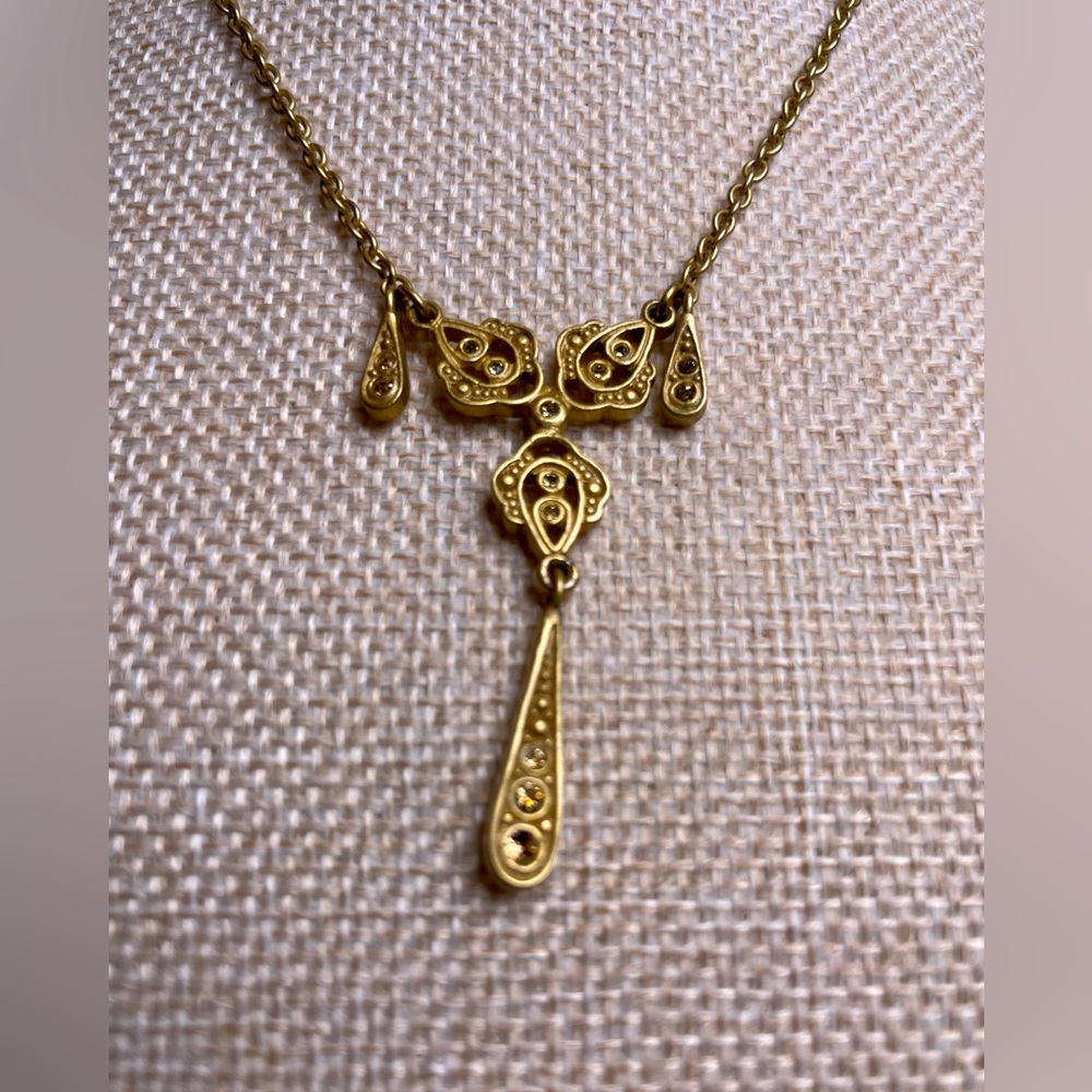 Dior Victorian matte gold necklace Pristine with dustbag